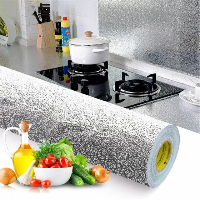 Waterproof Oil proof Self Adhesive Aluminum Foil Wall Sticker Kitchen Wallpaper