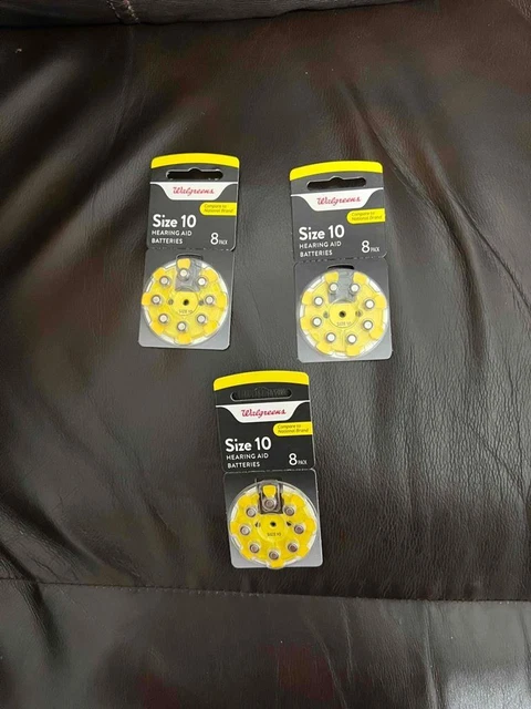 Audífono Walgreens 1.45V talla 10 24 baterías (3-8 piezas) expiración 2023 NUEVO