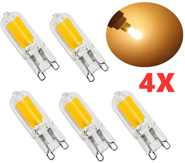 4X LED G9 Leuchtmittel COB Glühbirne 3W 5W Brine Ersetzen Halogenlampe Warmweiß