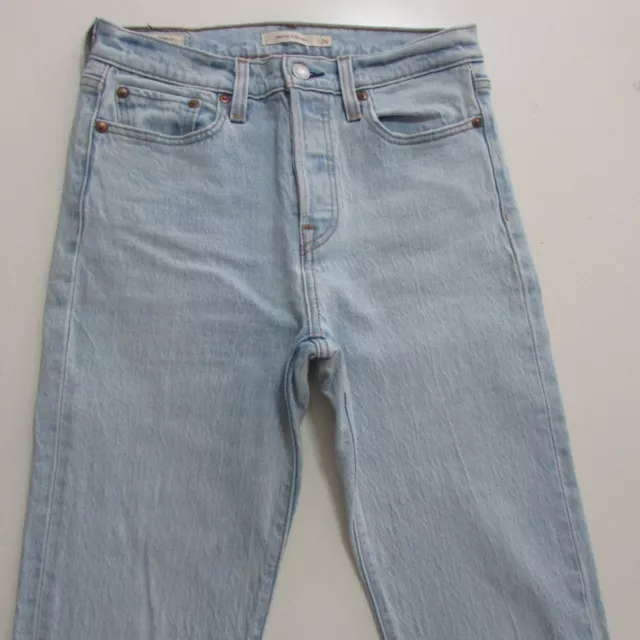 Levi's Jeans Womens W26 L25 Straight Crop Blue High Rise Denim Wedgie Light