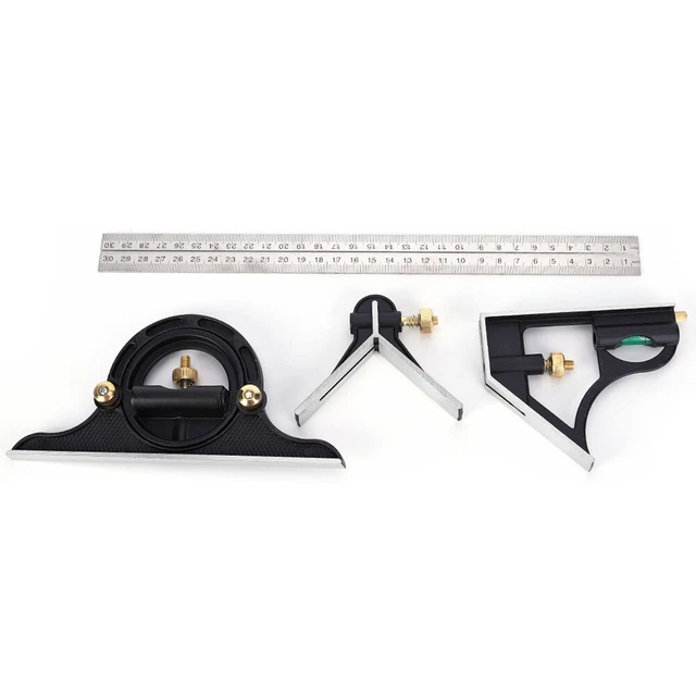 Stainless Steel Angle Ruler 0-180° Square 0.01 Protractor Measuring Tool❤