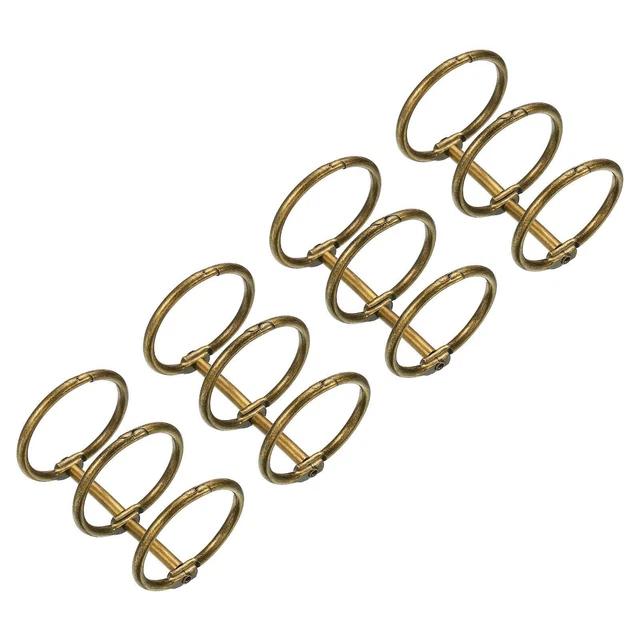 1" Diá 3 Anillos Libro Anillos, 4pzs Metal Carpeta Anillos Desmontable, Bronce