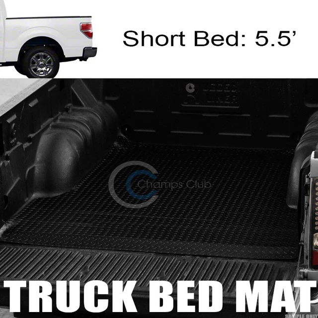 Fits 04-14 F150/Mark LT 5.5' Blk Rubber Diamond Truck Bed Trunk Mat Carpet Liner
