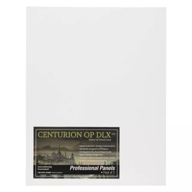 Centurion Deluxe Professional Oil Primed Linen Canvas Panels 3-Pack - OP Enha...