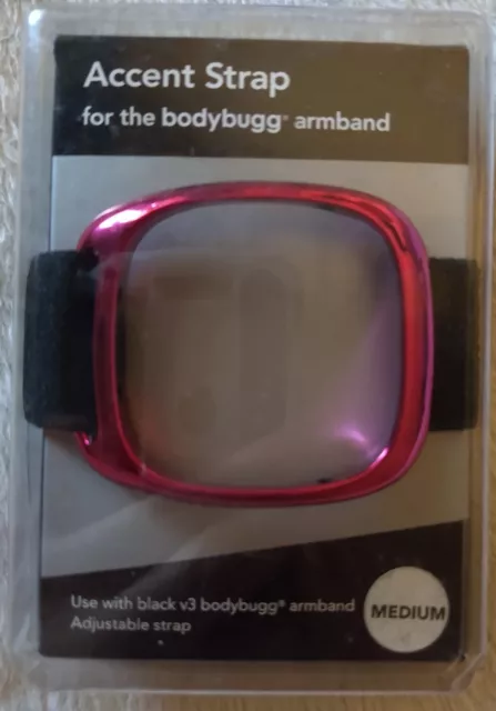 V3 Bodybugg BodyMedia Armband Accent Strap Pink Medium 12" Brand New