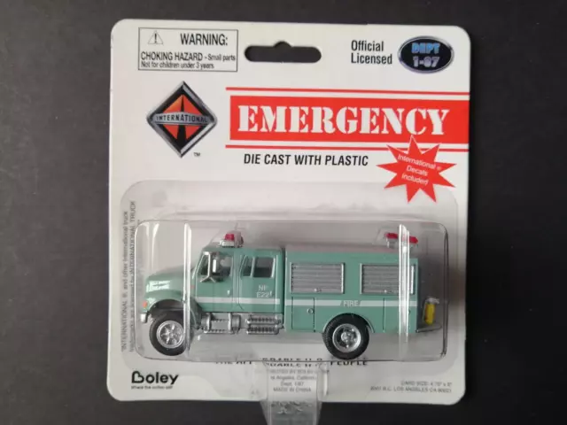 Camión de bomberos Boley Emergency, escala HO, EE. UU., #4037-55, cardado, sellado (b)