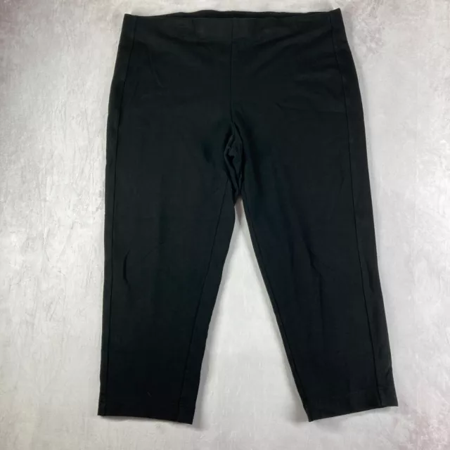 Pure J Jill Slim Leg Cropped Size Large Black Pull On Capri Pants