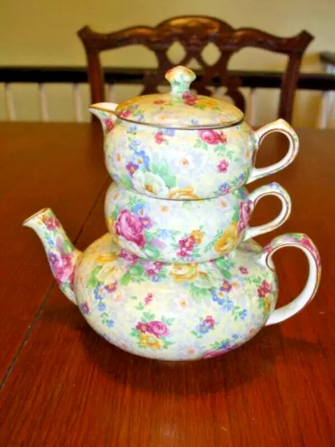 Lord Nelson Ware -Original - Chintz Porcelain - Tea Pot Set - "Rose Time" C 1940