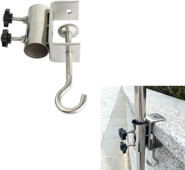 Morsetto per Ombrello in Acciaio Inox, Clip per Ombrellone Da Patio, Staffa Rego