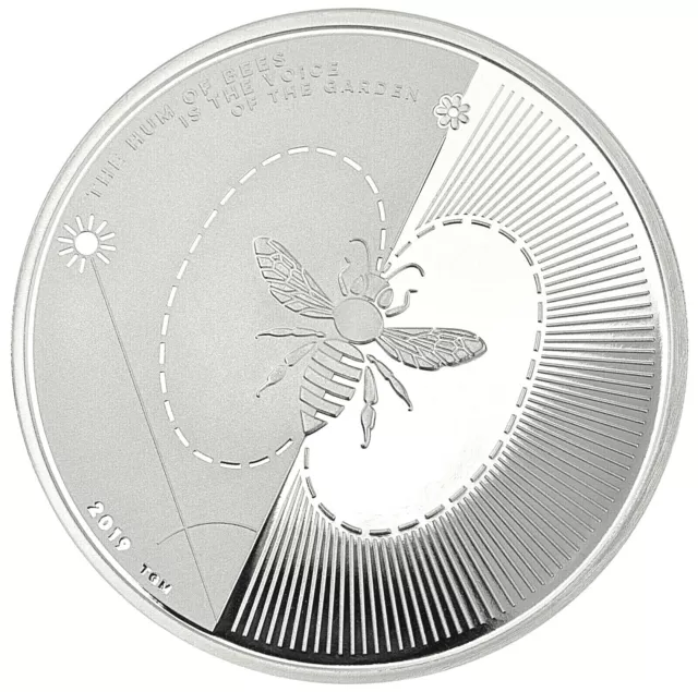 SILVER BEE PROOF | SILBERMÜNZE BIENE 2019 1 OZ 9999 SILVER BULLION COIN w/ COA