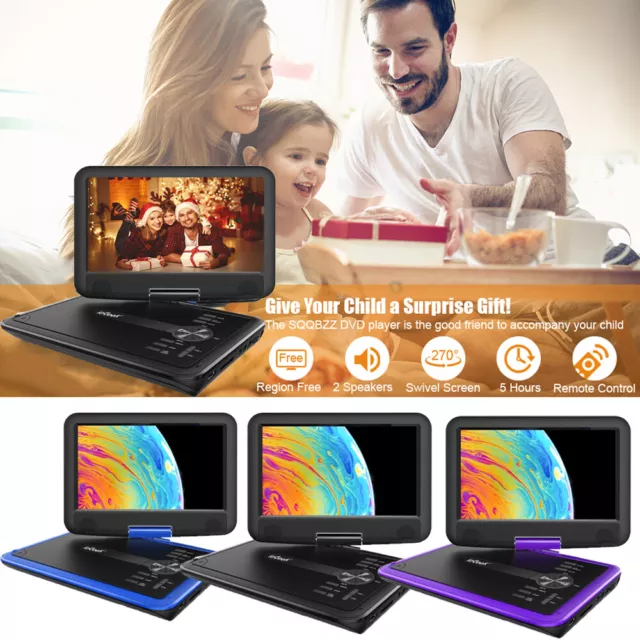 ieGeek 11.5” Portable DVD Player with HD Swivel Screen Rechargeable Battery