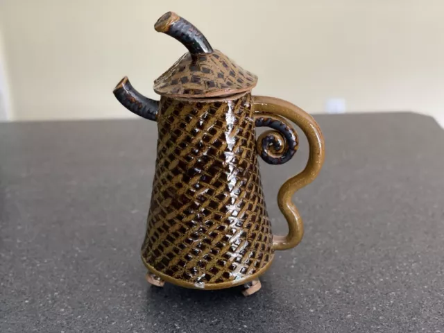 Handmade Decorative Coffee Pot Art Pottery Palmquist Ceramics Sweden Luxury