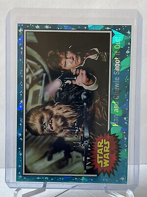 2022 Topps Star Wars Chrome Sapphire #44 HAN AND CHEWIE SHOOT IT OUT