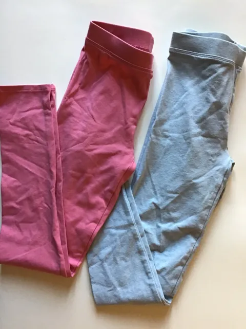 Girls Leggings Lot of 2 Crewcuts Size 12 Pink and Light Blue Full Length VGUC