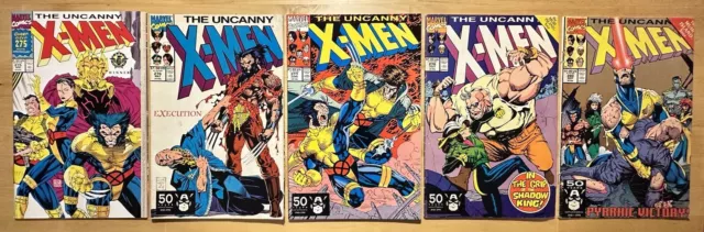 Uncanny X-Men #275, #276, #277, #278, #280 1991 Marvel Copper Age Comic Book Lot