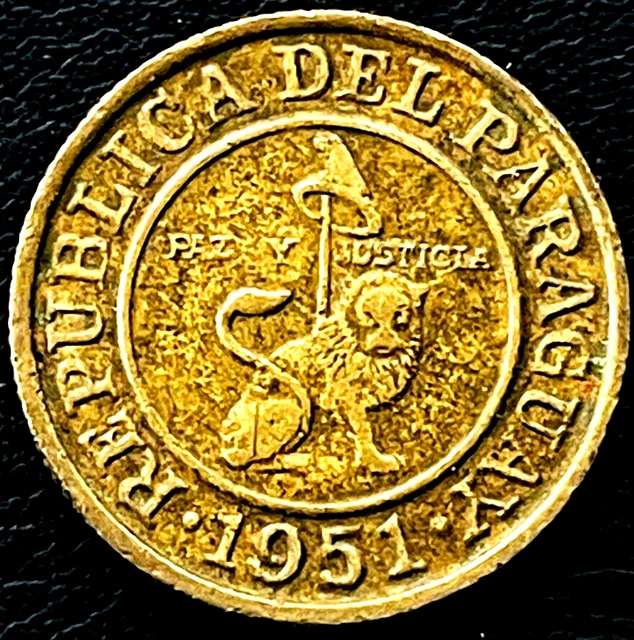 1951 Paraguay Coin 50 Centimos KM# 24 South America Collectible Money Old Coins