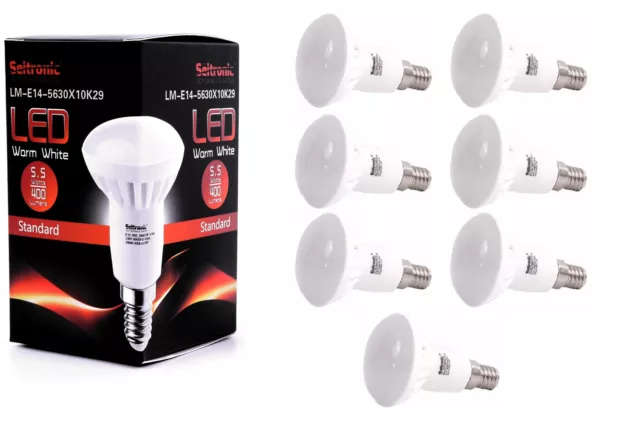 7X E14 LED Lampen von Seitronic 5,5 Watt, 400LM und 10LEDs Warm weiß 2900K