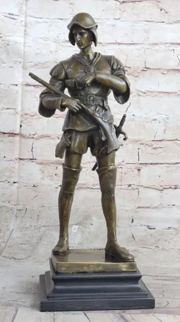 Superb quality large Hot Cast French bronze European Renaissance Soldier Decor 3