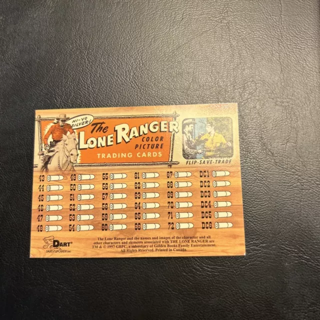 Jb10d The Lone Ranger Hi Yo Silver 1997 Dart #72 Checklist