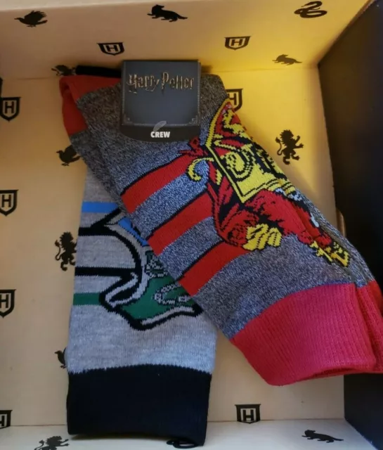 LOOT CRATE Harry Potter Gryffindor & House Crest Crew Socks Adult 10-13!