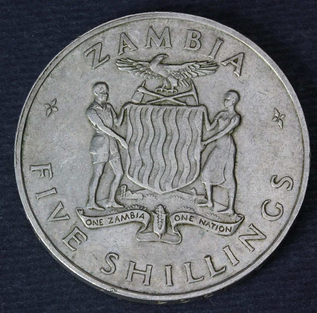 ZAMBIA 5 Shillings 1965 - Copper/Nickel - 1st Anniversary of Independence. - 153