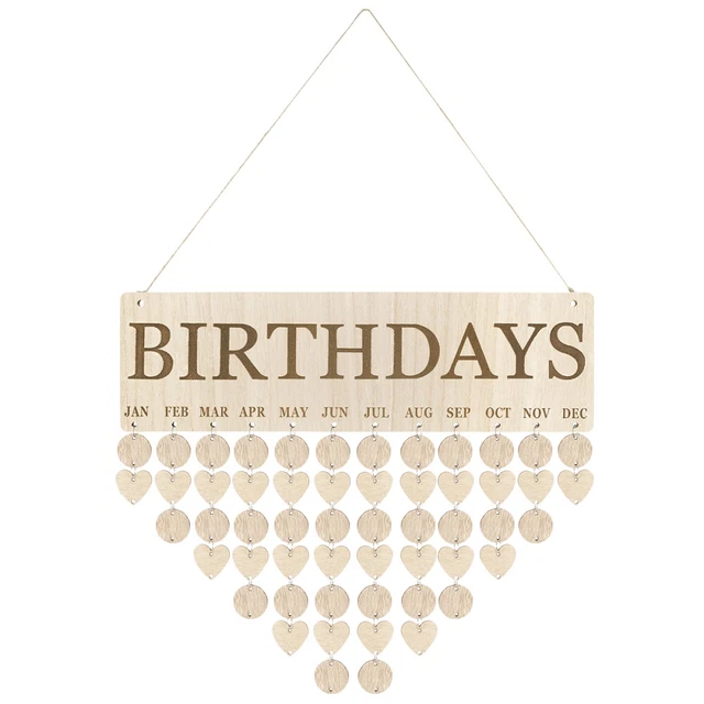 CALENDARIO COMPLEANNO FAMILIARE in legno da appendere - fai da te per