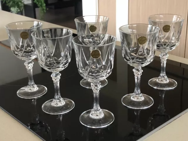 6 verres à eau vin CRISTAL D'ARQUES modèle AUTEUIL hauteur 17 cm