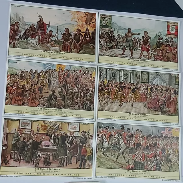 Full set of Liebig trading cards S1755 French Scottish Clans  1961