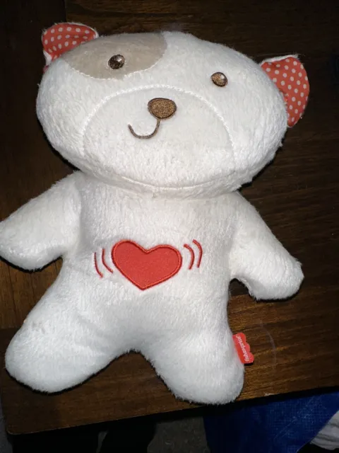 Fisher Price SNUGAPUPPY Calming Vibrations Soother - White puppy with Red Heart