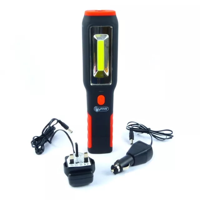 Hyfive 5W COB Rechargeable LED Torch Work Light Lamp LED Torch With 12v Charger 2