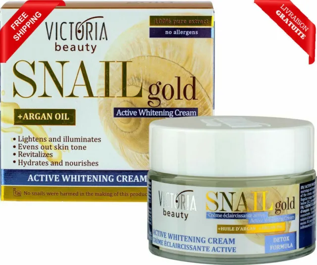 Crema Blanqueadora Activa Victoria Beauty Snail Gold + Aceite De Argán 50ml