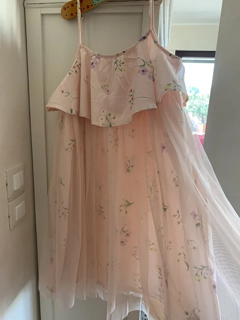 Benetton e Sisley  Bambina Tg 8/9/10/11/12 Anni, Due abiti in tulle e cotone