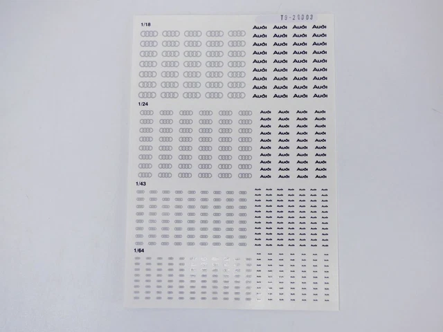 DECALCOMANIES RÉPARATION MINIATURES AUDI 1/18 1/24 1/43 1/64 Transfer - Foto 2