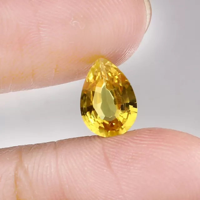 AAA Natural Flawless Ceylon Yellow Sapphire Pear Loose Gemstone Cut 10x7 MM