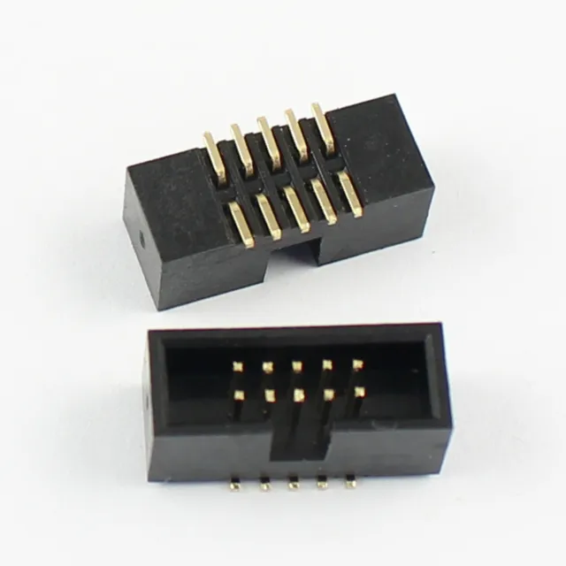 5Pcs 1.27mm Pitch 2x5 Pin 10 Pin SMT SMD Male Shrouded Box Header IDC Connector