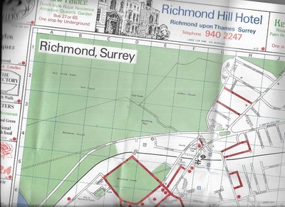 1970's street map of Richmond Surrey