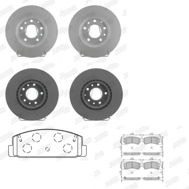 JURID Dischi Freno + Pastiglie Anteriori + Posteriore Adatto per Mazda 6 Gh Limo