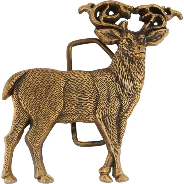 Nuevo Latón Ciervo Buck Soltero Cazador Caza Venado de Cola Blanca 1980s NOS