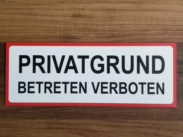 Grumdstück Betreten verboten  Schild Aluverbund 30 x 15 cm