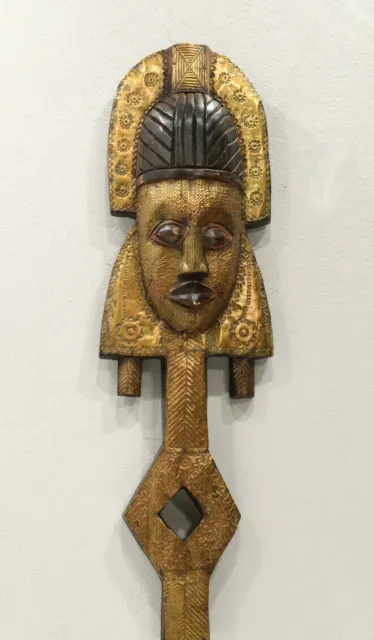 African Mask Bakota Reliquary Gabon Africa Brass Ancestor Mask