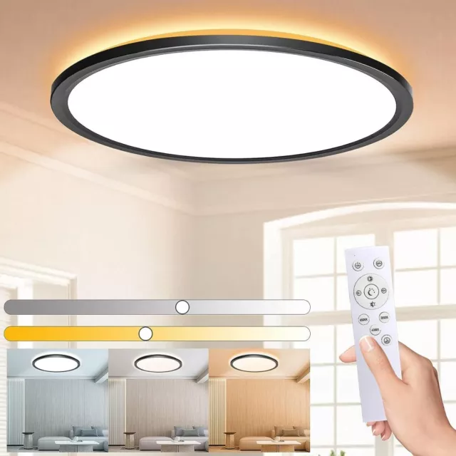 36W/64W LED Deckenlampe Dimmbar mit Fernbedienung Wohnzimmer Deckenleuchte Rund