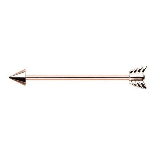 Katniss Rose Gold Arrow Industrial Barbell