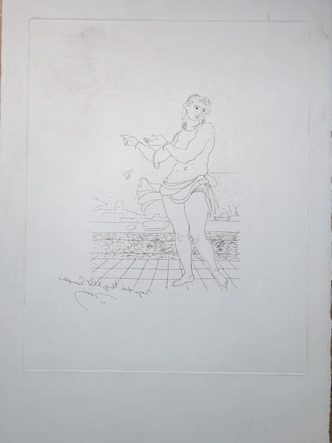 Gravure Originale Signée André Derain 'Le Vieux Philosophe' - Art Du XXème Siècle, Sur Papier, Fabrication France
