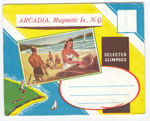 Arcadia Magnetic Island NQ QUEENSLAND Old Foldout Views Souvenir POSTCARD c1955