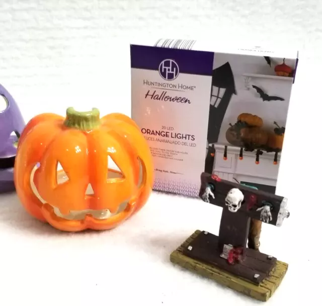 3 Halloween Té Light Portavelas Mini Luces 2 Figuras Esqueleto Lote de 7