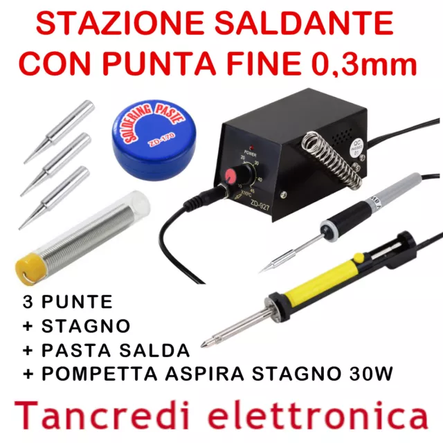 Mini Stazione Saldante Zd-927 100-450°C Punte Pompetta Elettrica Aspira Stagno