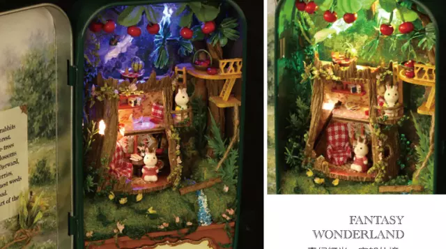 Wooden Puzzle Box Theater DIY Mini Dollhouse Model Home Decor Kids Toy Gift