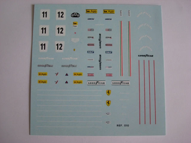 F1 DECALS KIT FERRARI 312 T2 F1 1977 CAMPIONE DEL MONDO DECALS LAUDA ...