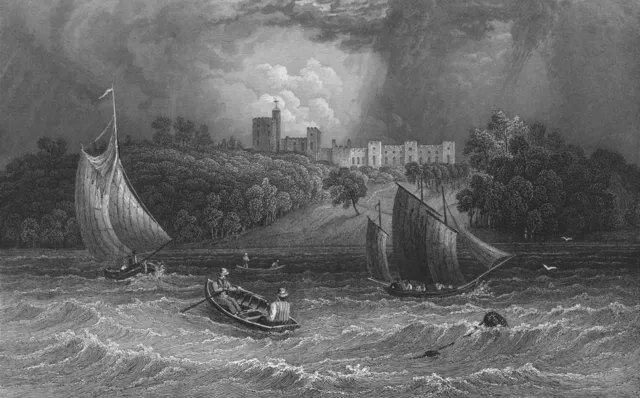 IOW. Norris Castle Lord George Seymour-Bartlett c1840 old antique print
