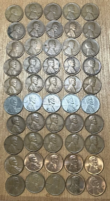1909-1958 Mix Roll Nice Beginner Lincoln Wheat Cents Pennies Collection lot-001